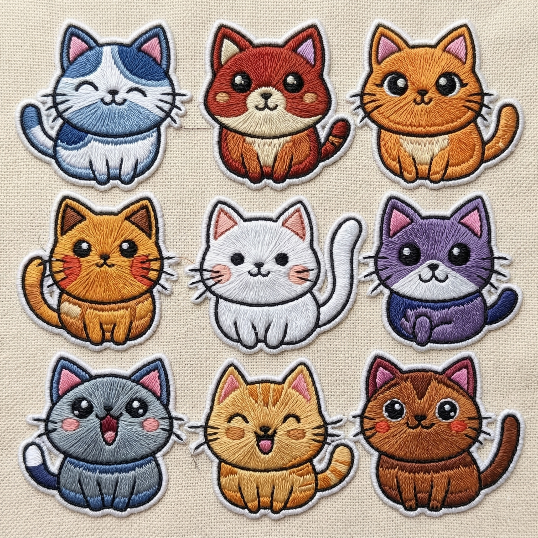 Cute Cats Embroidery Design – Cat Machine Embroidery File (DST, PES, JEF, EXP, VP3)
