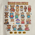 Méga lot de 59 broderies d'ours de Noël stylés, lot de fichiers de broderie d'ours rétro, motifs de saisons, ours de Noël